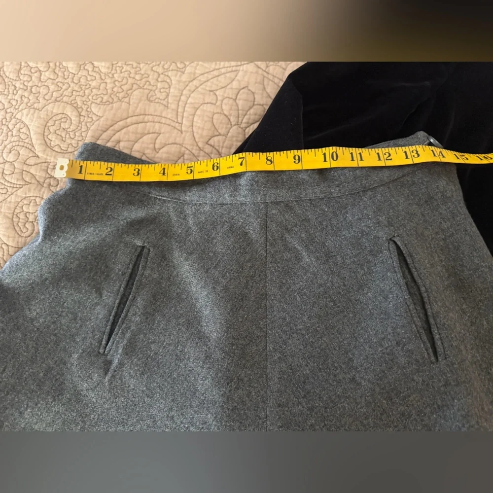 VTG 50s 60s Handmade Gray Wool Full A-Line Skirt, Size S